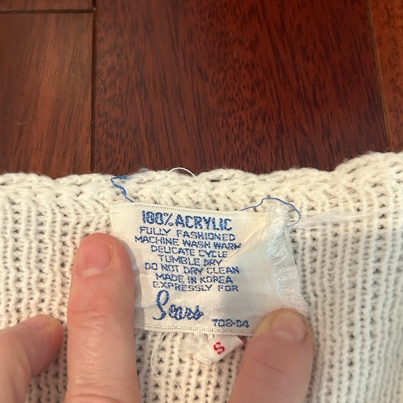 Vintage Sears Crewel Flower Cardigan 60s 70s Bright Cottage Granny Grandmacore - Picture 6 of 6